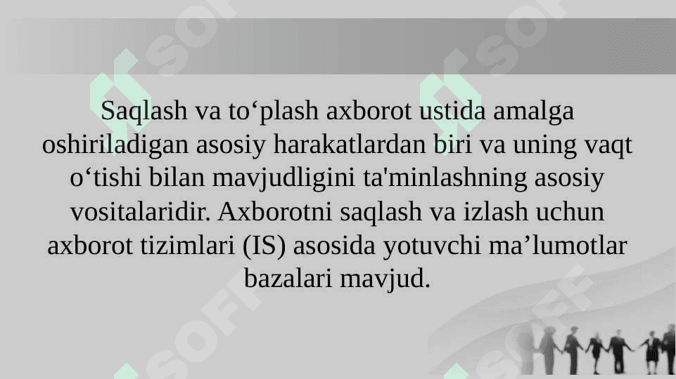 Ma’lumot, axborot va bilimlar bazasi 2