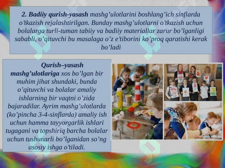 “Tasviriy san'at o'qitish metodikasi o'qituvchisining estetik dunyo qarashi” 6