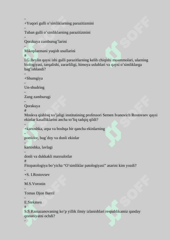 Fitopatologiya fanidan 660 test javobi bn 7