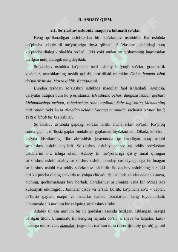 Maqol va hikmatli so‘zlarning so‘zlashuv, publisistik va badiiy nutqda qo‘llanilishi 5