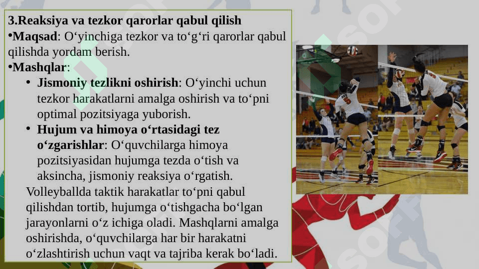 Voleybol To'p bilan ijro etiladigan yakka taktik harakatlarga o'rgatish 5