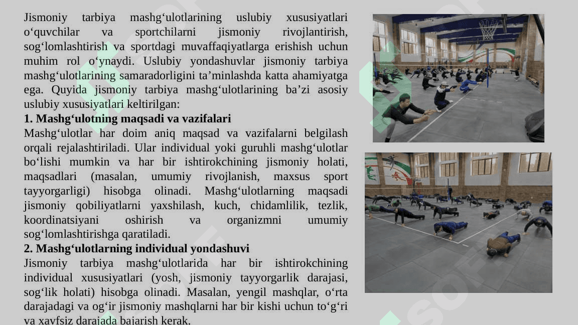 Mashgʻulotlarining uslubiy xususiyatlari 4