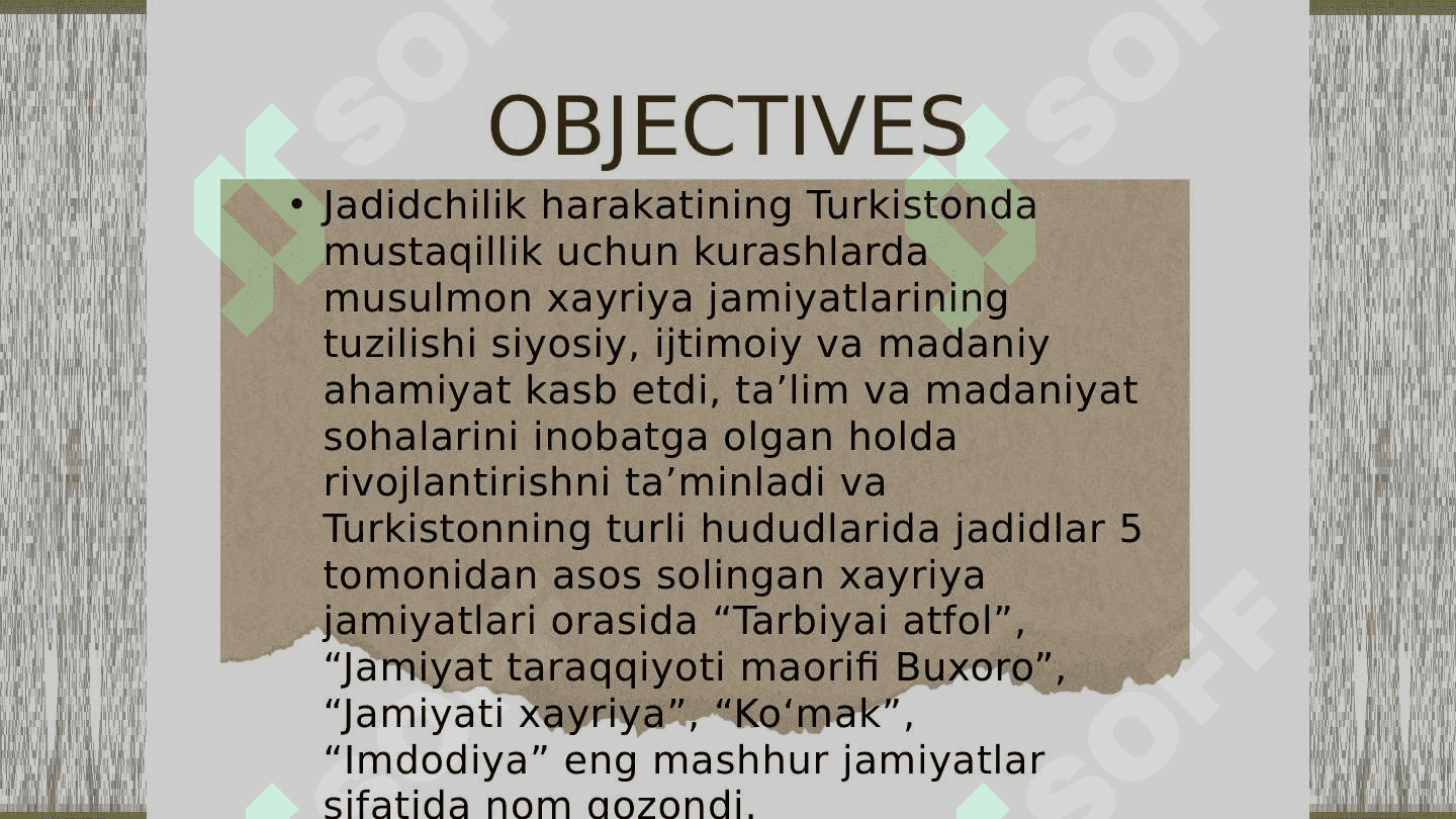 JADID MA'RIFATPARVARLARINING O'LKA IJTIMOIY-MA'NAVIY HAYOTIDA TUTGAN O'RNI (MUNAVVAR QORI, FITRAT, BEHBUDIY, AVLONIY) 7