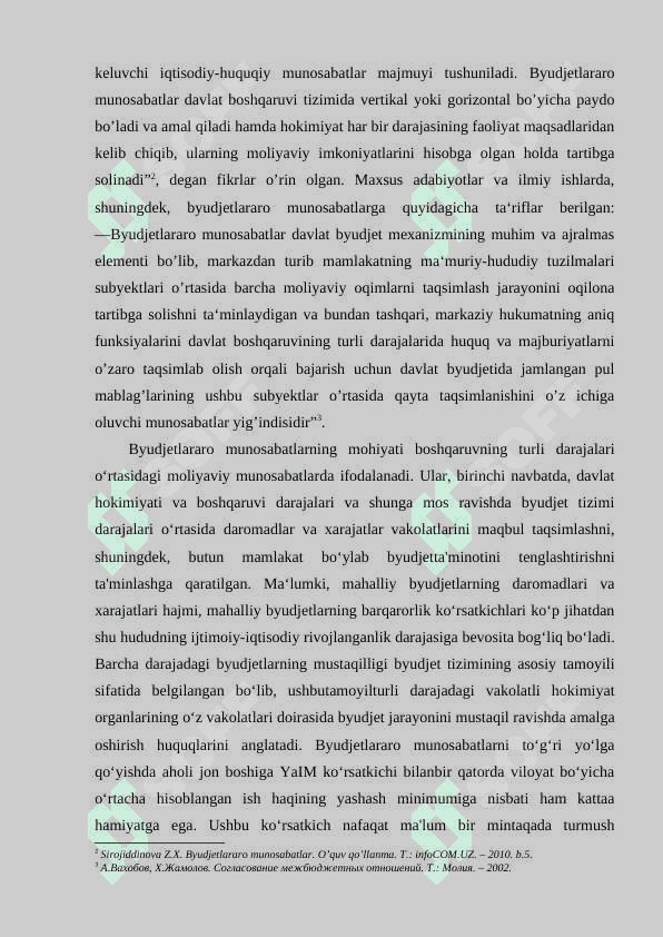 Budjetlararo munosabatlar va uning xususiyati 4