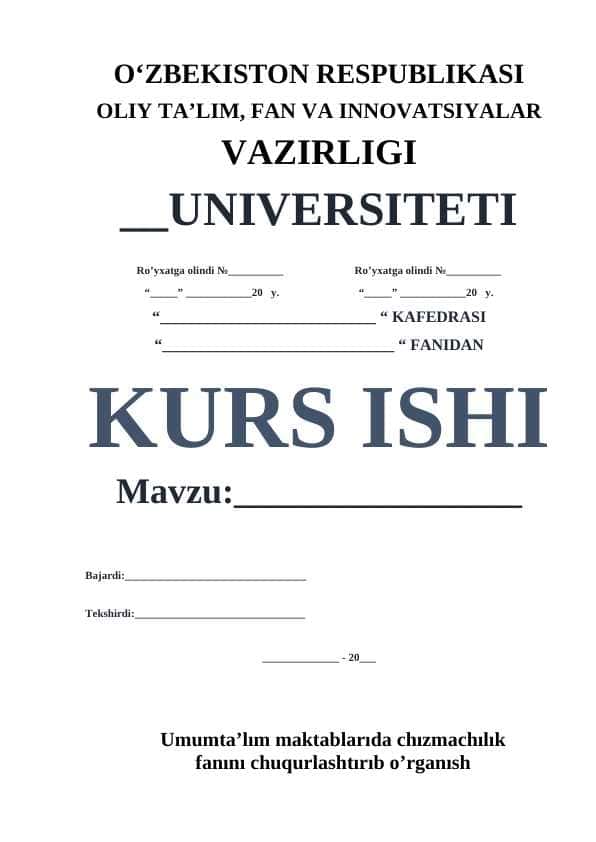 Umumta’lım maktablarıda chızmachılık fanını chuqurlashtırıb o’rganısh 1