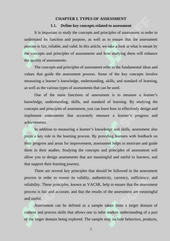 Types of assessment 5