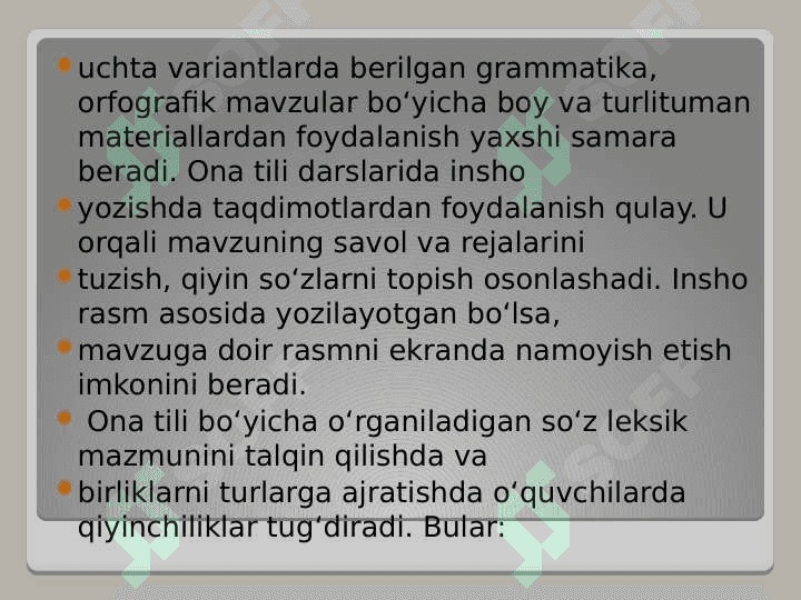 4-sinf ona tili darslarida axborot texngiyalaridan foydalanish metodikasi 3