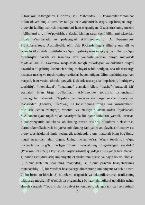 O‘quvchilarning og‘zaki va yozma nutqini o‘stirishda o‘quv topshiriqlarining ahamiyati 6