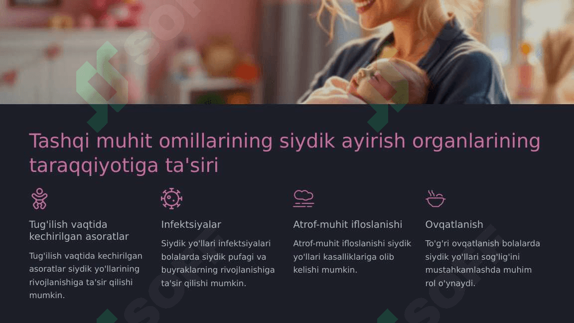 Siydik ayirish-jinsiy a'zolari taraqqiyotiga tashqi muhit omillarining ta'siri 6