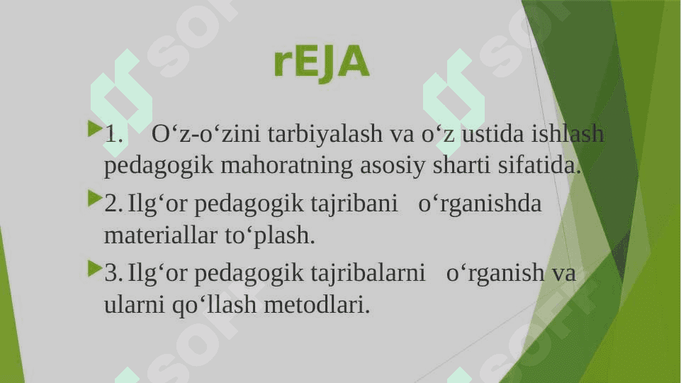 O‘Z-O‘ZINI TARBIYALASH VA O‘Z USTIDA ISHLASH. PEDAGOGIKA TAJRIBANI TO‘PLASH TIZIMI. 2
