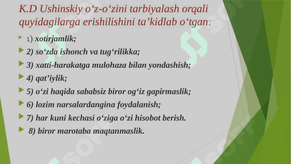 O‘Z-O‘ZINI TARBIYALASH VA O‘Z USTIDA ISHLASH. PEDAGOGIKA TAJRIBANI TO‘PLASH TIZIMI. 5