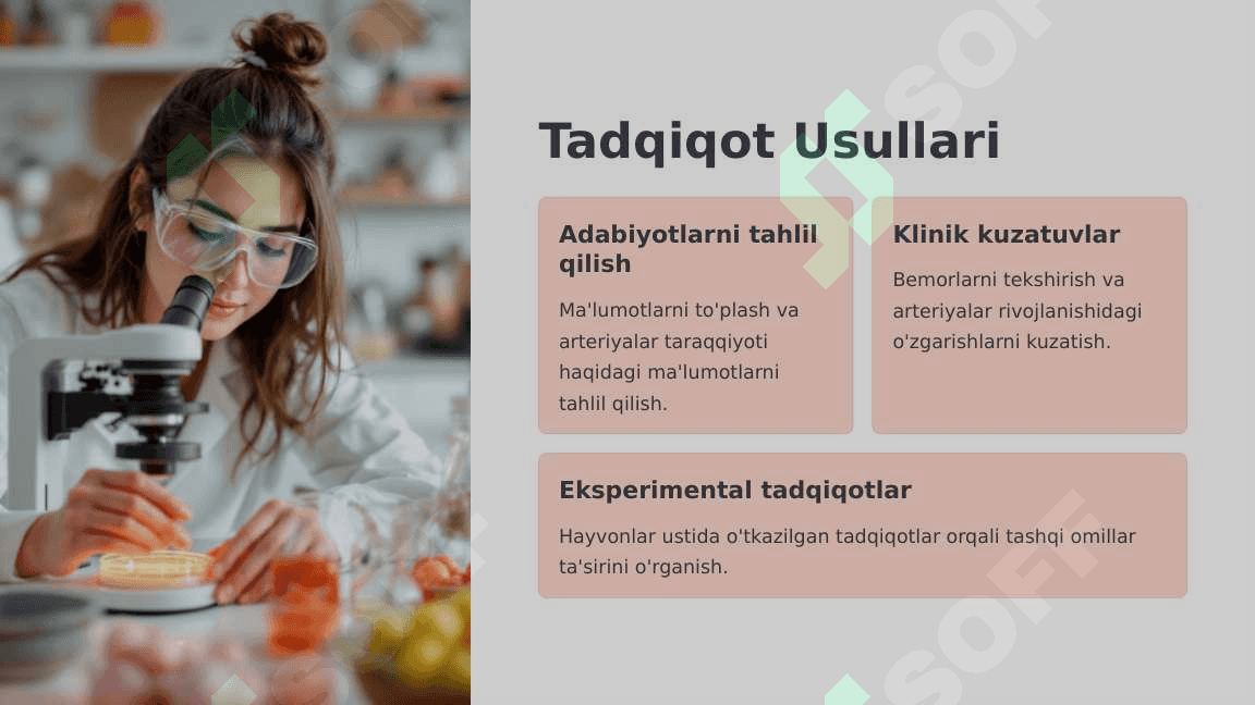 O'mrov osti, qo'ltiq, yelka-bilak sohasi arteriyalar taraqqiyotiga tashqi omillarning ta'siri 6