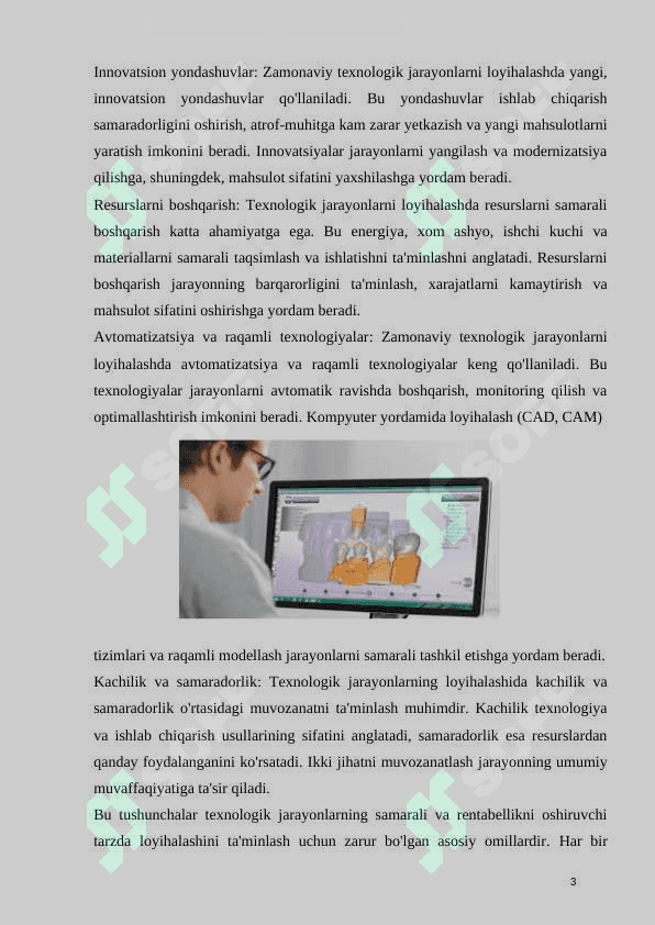 Texnologik jarayonlarning loyihalashni zamonaviy usullari 3