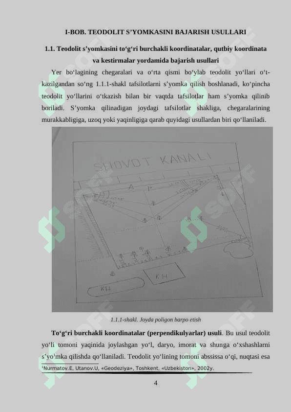 Teodolit s’yomka natijalarini ishlab chiqish va planini tuzish 4