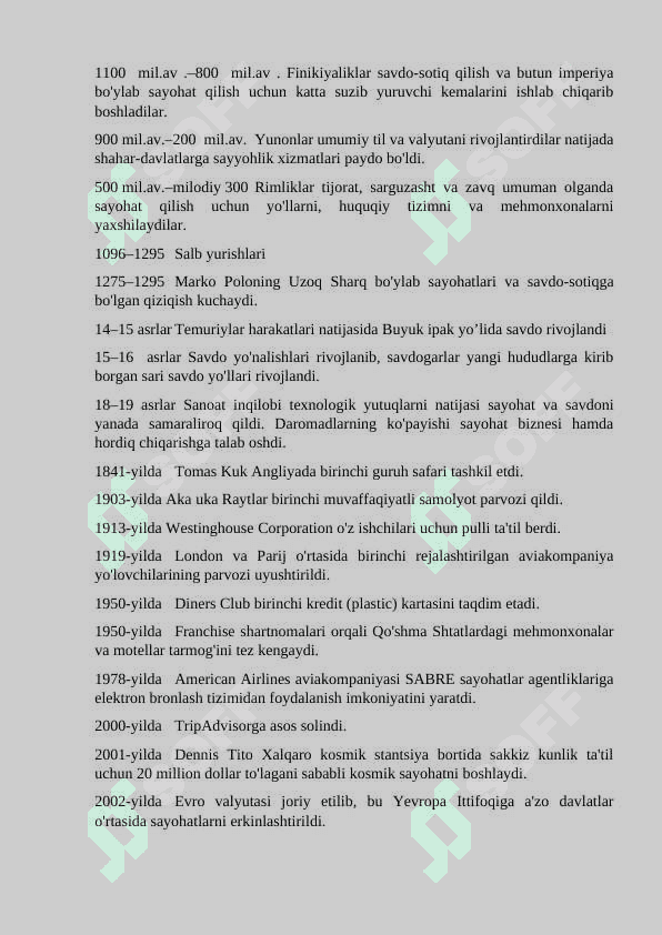 Xalqaro turizm xizmatlar bozorida o`tkazilayotgan islohatlar 7