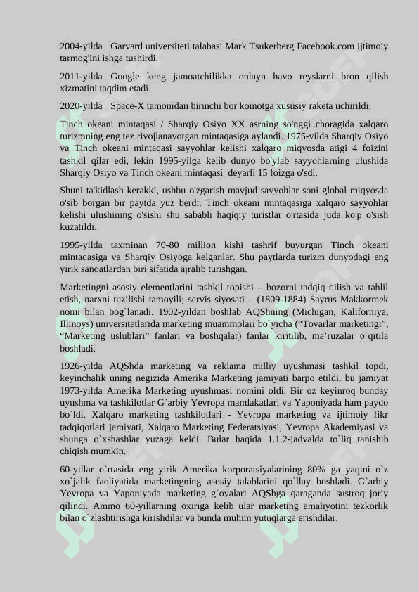 Xalqaro turizm xizmatlar bozorida o`tkazilayotgan islohatlar 8