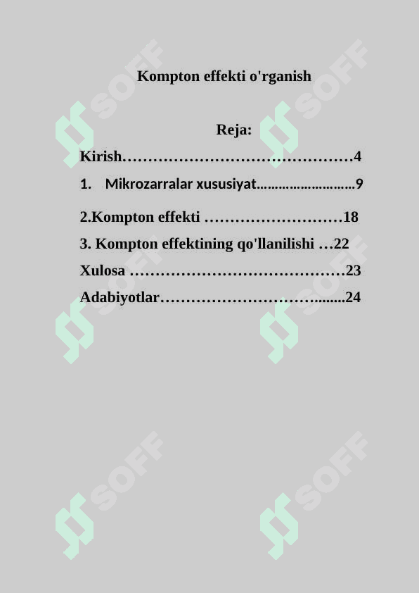 Kompton effekti o'rganish 2
