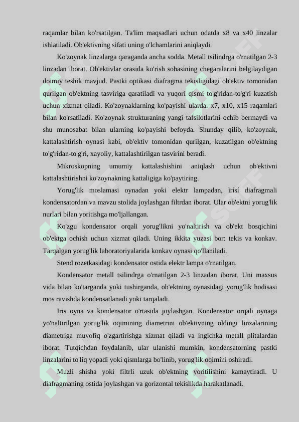 Mikroskopni tuzilishini o'rganish 7