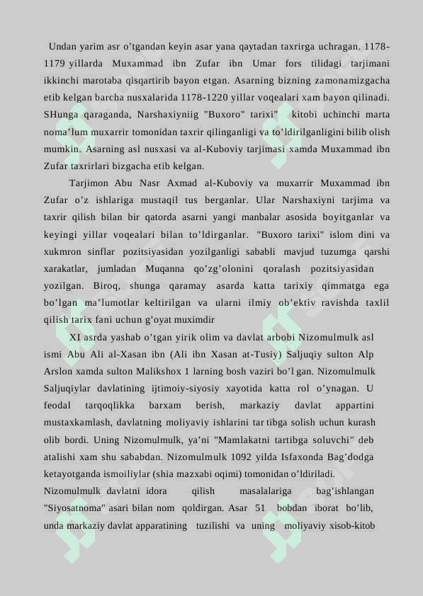 Ilk o’rta asrlar tarixiga oid arab tilidagi yozma manbalar 8
