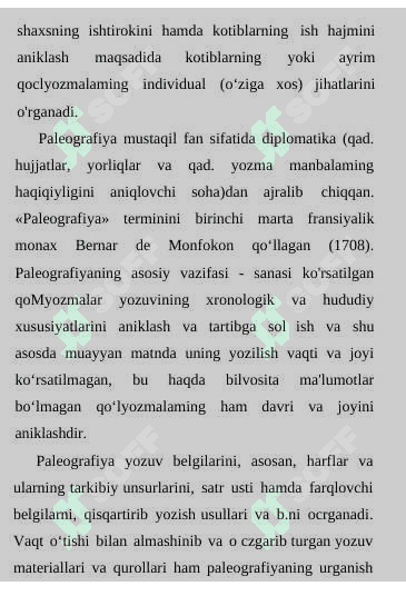 PALEOGRAFIYANING FAN SIFATIDA VUJUDGA KELISHI 2