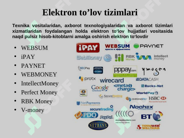 ELEKTRON TIJORAT TIZIMLARI VA ELEKTRON RAQAMLI  IMZO. 8