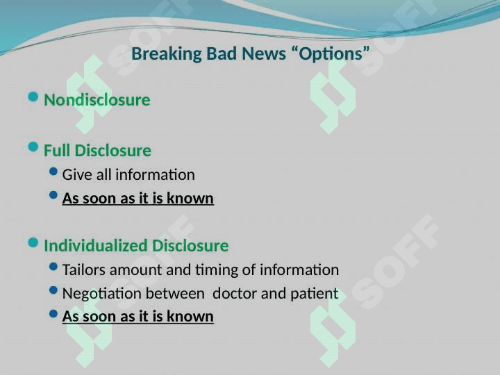 Giving bad news - principles of giving bad news 5