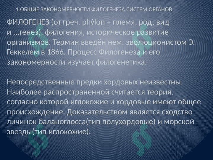 Онто-флогенез 
систем органов 2