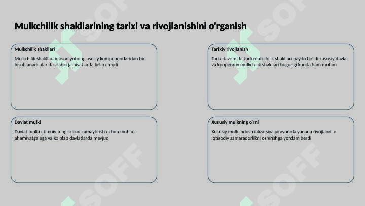 Mulk huquqlari nazariyasi va mulkchilik shakllarining rivojlanish evolutsiyasi 3