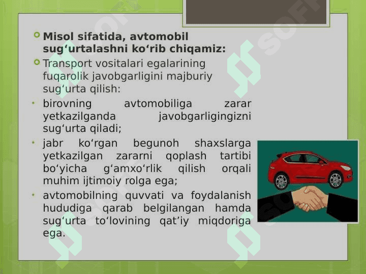 Sug’urta faoliyati 7