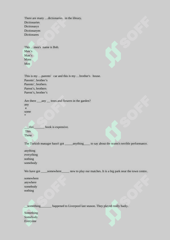 ingliz tili test grammatika 8