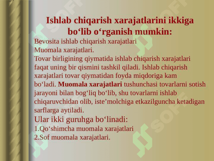 Korxonaning aylanma mablag’lari 4