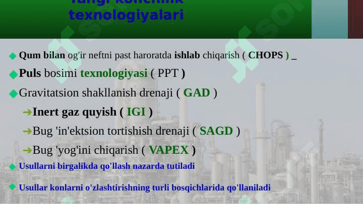 Neftni qazib chiqarish, tashish va qayta ishlash 5