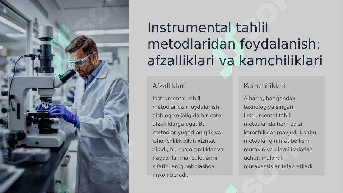 Qishloq xo'jaligida instrumental tahlil metodlaridan foydalanish 2
