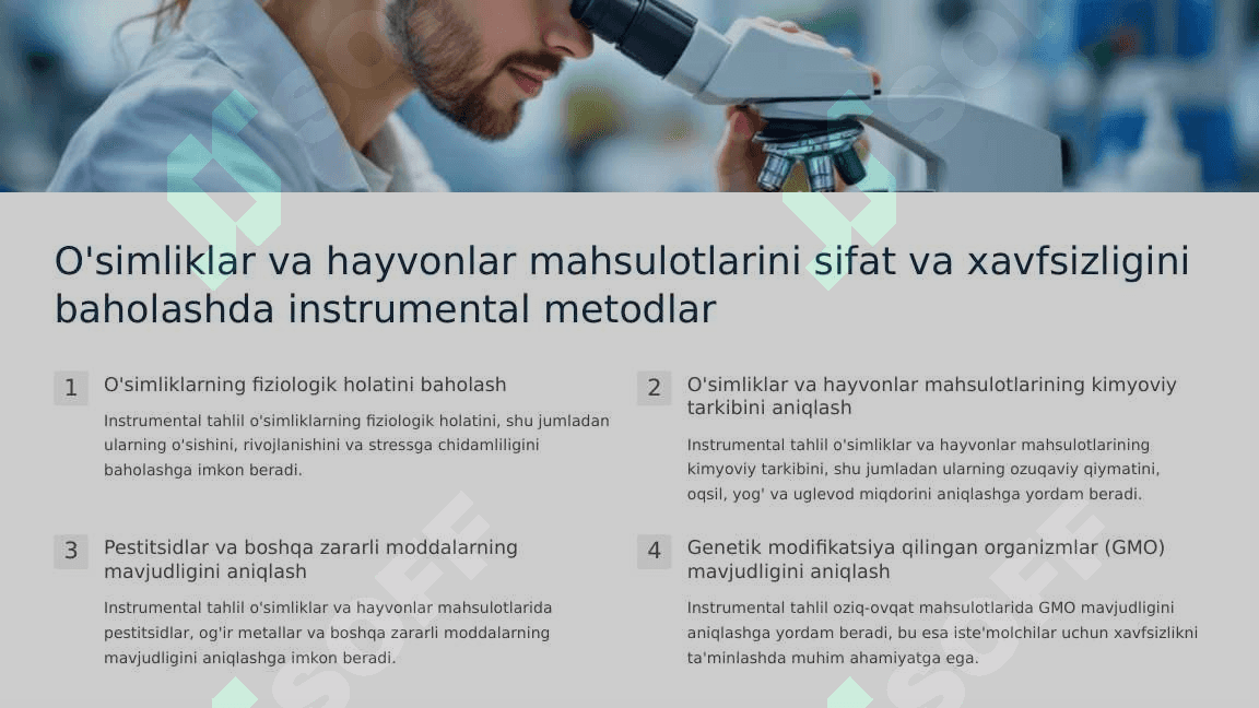 Qishloq xo'jaligida instrumental tahlil metodlaridan foydalanish 4