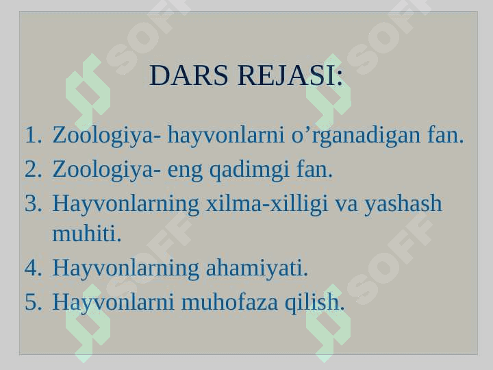Zoologiya fani va uning vazifalari 2