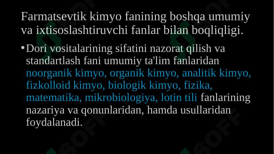 Modulga kirish. Kirish. Farmasevtik kimyo modulining mohiyati, maqsadi va vazifalari 5