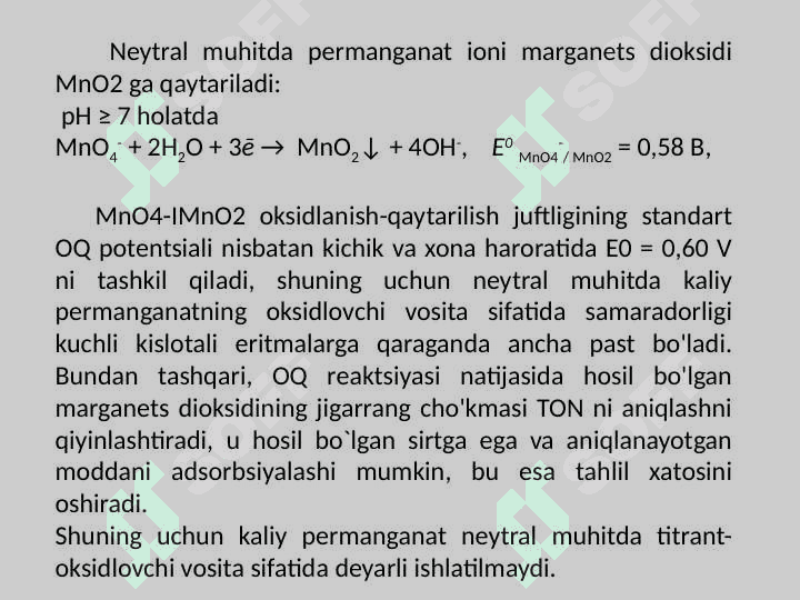 Oksidlanish-Qaytarilish titrlash metodi 4