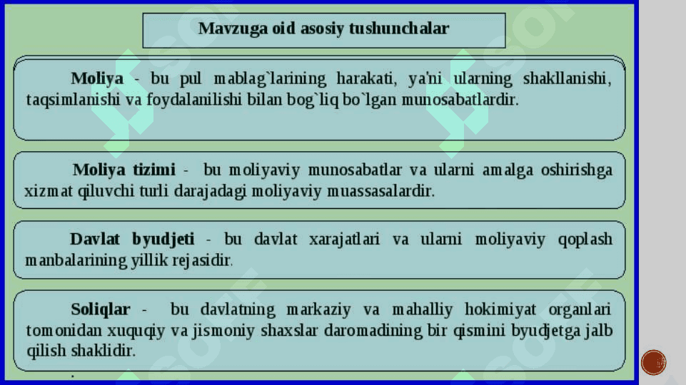 Moliya tizim. Davlat byudjeti va fiskal siyosat 3