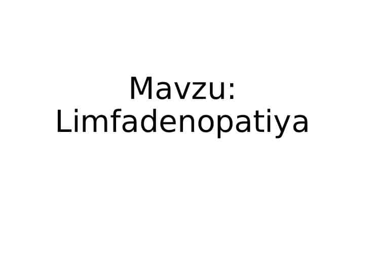 Limfaadenopatiya 1