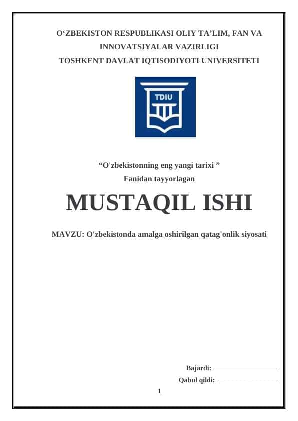 O'zbekistonda amalga oshirilgan qatag'onlik siyosati
