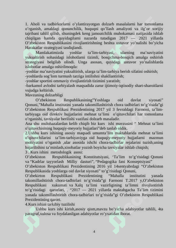 Mehnat ta’limi o’qituvchisining huquqiy-meyoriy hujjatlari 4