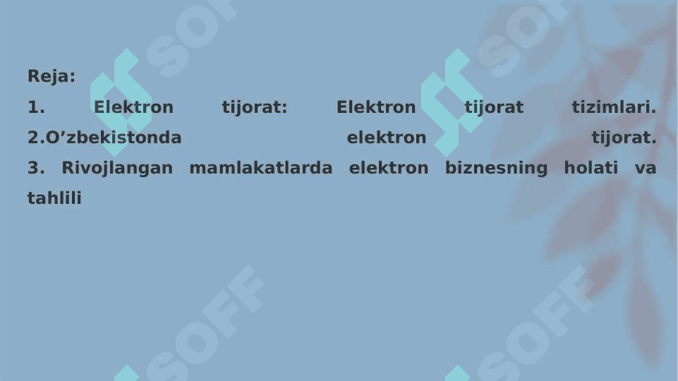 RIVOJLANGAN MAMLAKATLARDA ELEKTRON BIZNESNING HOLATI TAHLILI 2