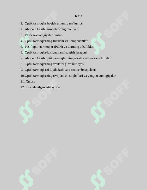 Abonent kirish optik tarmoqlari 2