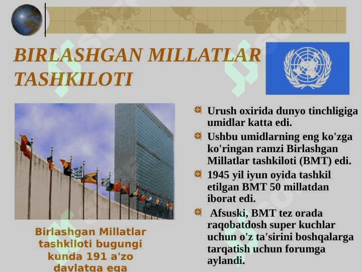 SOVUQ URUSH MOJAROLARI AQSH va SSSR 7