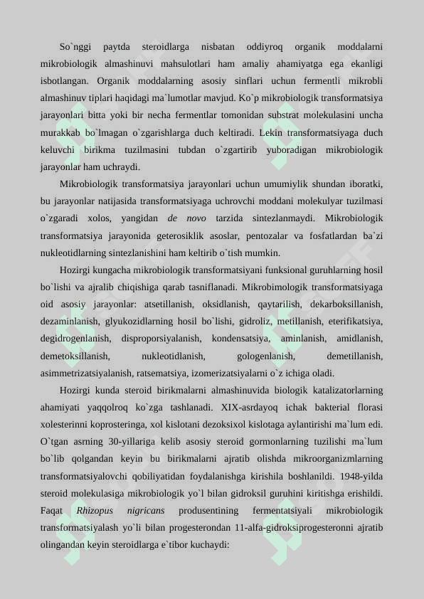 Organik moddalarni mikrobiologik transformatsiyalash va ularni qaytarilishini biotexnologik uslublari 3