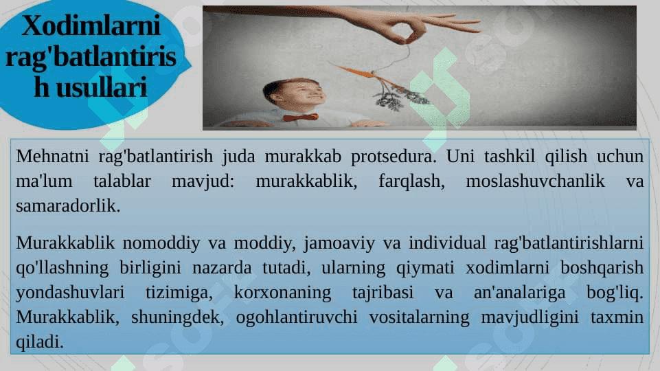Personalni rag'batlantirish : nomoddiy usullari 4