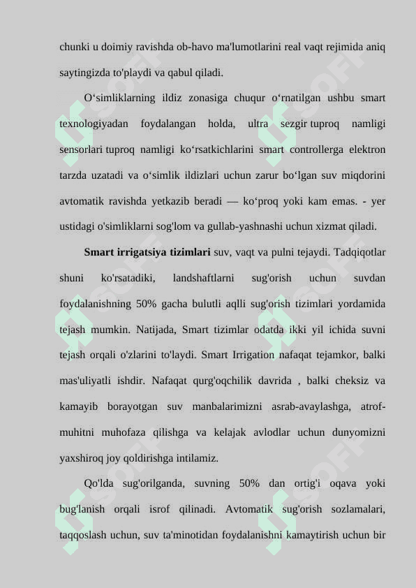 Aqlli sug'orish tizimi 2