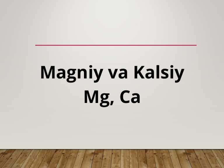 Magniy va Kalsiy Mg Ca 1