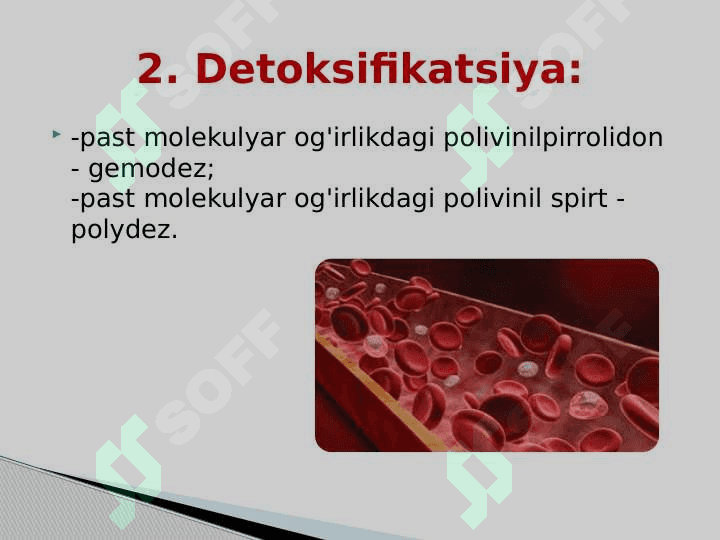 Qon depolari. Limfa ornini bosuvchi suyuqliklar fiziologiyasi. 6