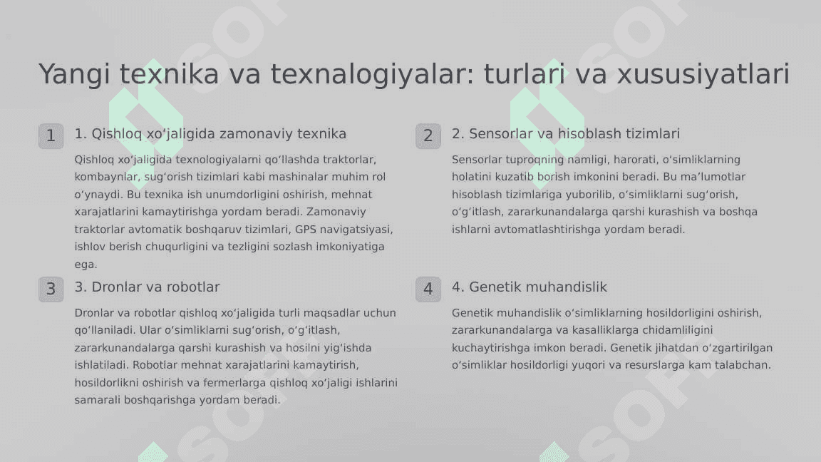 Qishloq xo'jaligida yangi texnika va ilg'or texnalogiyalarning iqtisodiy samaradorligi 3
